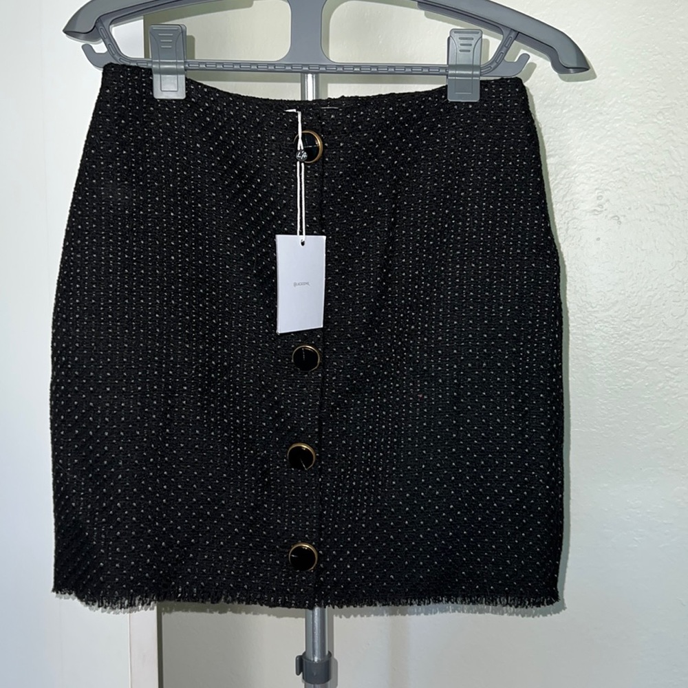 L’Academie mini button down skirt